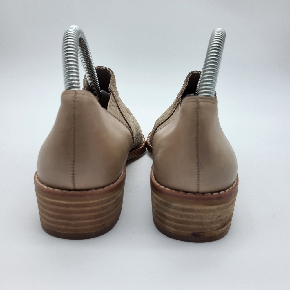 Aldo tan suede + leather slip on elasticized gores low heel western shoe Sz 7 - Picture 3 of 13